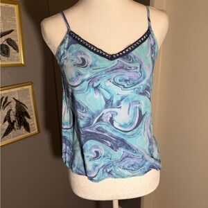 SO Women's Aqua and Lavender Swirl Camisole